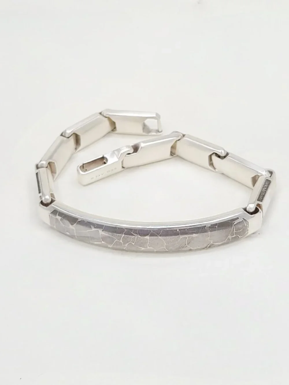 David Yurman Fused ID Bracelet in Sterling Silver w/ Meteorite - RARE